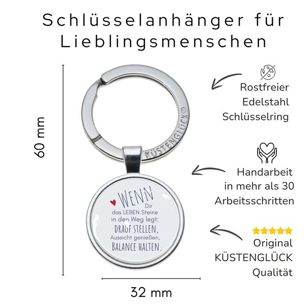 Schlüsselanhänger Balance Mit Spruch Geschenk Freundin Geschenkidee Geburtstag Kuestenglueck