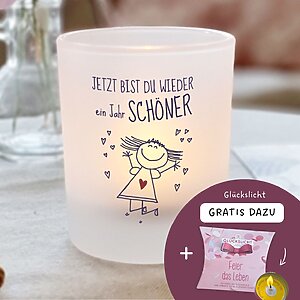 Windlicht Geburtstag Mit Spruch Jetzt Bist Du Wieder Ein Jahr Schoener Geschenk Freundin Geburtstag Kuestenglueck8