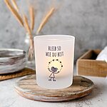 Windlicht Glas Bleib So Spruch Geschenk Frauen Geburtstag Teelichthalter Kerze Kuestenglueck3