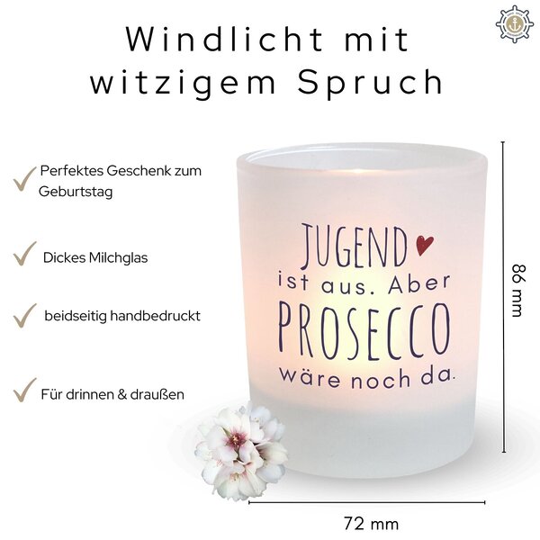 Windlicht Glas Geburtstag Prosecco Lustiger Spruch Geschenk Frauen Kuestenglueck 3