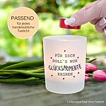 Windlicht Glas Gluecksmomente Geschenk Frauen Geburtstag Teelichthalter Kerze Kuestenglueck4