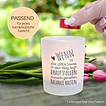 Windlicht Glas Spruch Balance Lustig Geschenk Frauen Teelichthalter Kerze Geburtstag Kuestenglueck