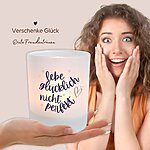 Windlicht Glas Spruch Gluecklich Nicht Perfekt Geschenk Geburtstag Deko Teelichthalter Kerze Kuestenglueck6