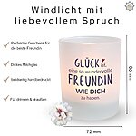 Windlicht Glas Spruch Gluecksfreundin Geschenk Freundin Geburtstag Teelichthalter Kerze Kuestenglueck