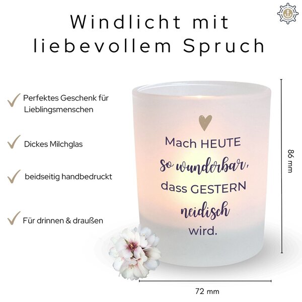 Kerzenglas Mutmacher Wunderbar Geschenk Geburtstag Kuestenglueck