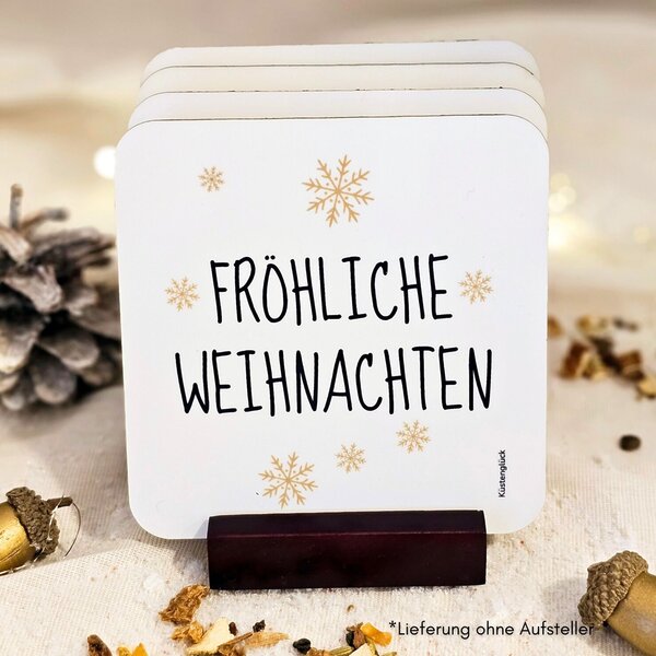 Untersetzer Froehliche Weihnachten Set Geschenkidee Neu Kuestenglueck