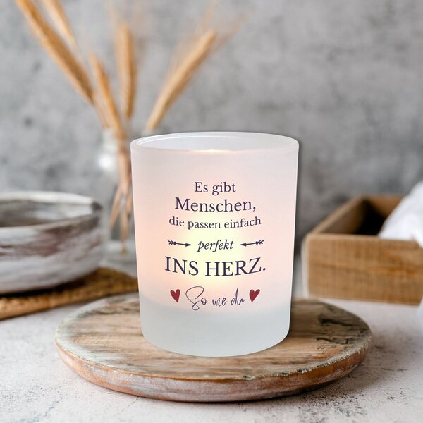 Windlicht Glas Mit Spruch Herz Geschenk Frauen Geburtstag Teelichthalter Kerze Kuestenglueck 2