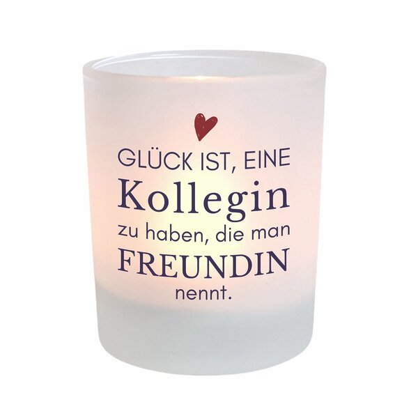 Kerzenglas Mit Spruch Kollegin, Geschenkidee, Geburtstag Kuestenglueck