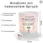 Windlicht Glas Freundschaft Spruch Geschenk Geburtstag Teelichthalter Kerze Kuestenglueck