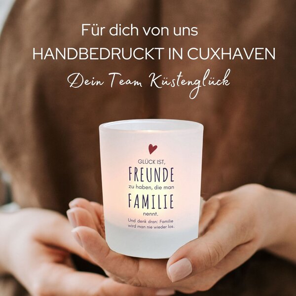 Windlicht Glas Spruche Freundeglueck Geschenk Freundschaft Teelichthalter Kerze Deko Kuestenglueck5