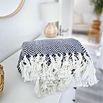 Herringbone Decke Dunkelblau Weiß Kuscheldecke Sofa Decke Skandi Nordisch Kuestenglueck