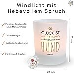 Windlicht Glas Spruch Hundeglueck Geschenk Hundebesitzer Geburtstag Teelichthalter Kerze Deko Kuestenglueck