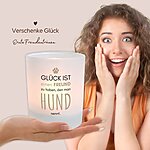 Windlicht Glas Spruch Hundeglueck Geschenk Hundebesitzer Geburtstag Teelichthalter Kerze Deko Kuestenglueck4