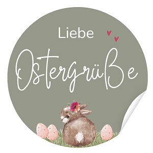 Oster Aufkleber Sticker Liebe Ostergruesse Grün Rosa Osterhase Geschenkaufkleber Kuestenglueck