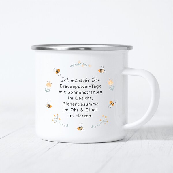 Emaille Tasse Brausepulver Geschenk Geburtstag Kuestenglueck