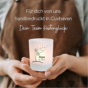 Windlicht Glas Gedenklicht Papa Vater Trauer Geschenk Kuestenglueck