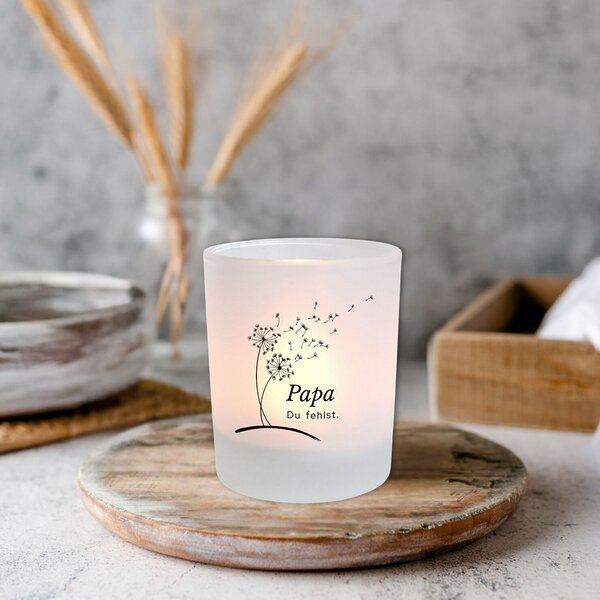 Windlicht Glas Gedenklicht Papa Vater Trauer Geschenk Kuestenglueck