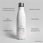 Thermosflasche Edelstahl Trinkflasche 500ml Lieblingstag Weiß Kuestenglueck