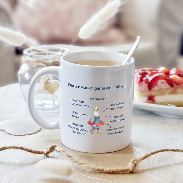 Tasse Möwe Geschenk, Geburtstag