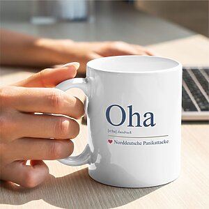 Tasse Oha Geschenk Humor, Geburtstag