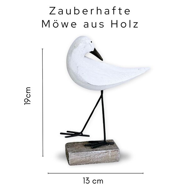 Moewe Aus Holz Deko Weiß Beige Deko Moewe Kuestenglueck2