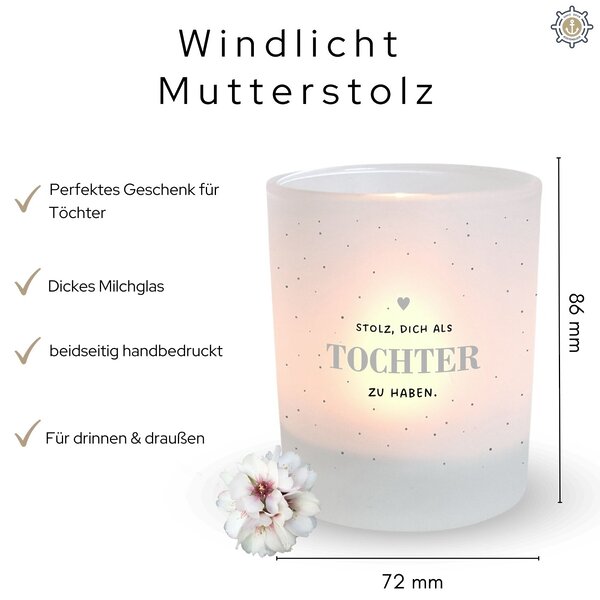 Windlicht Mutterstolz Geschenk Tochter Geburtstag Geschenkidee Spruch Tochter Kuestenglueck4