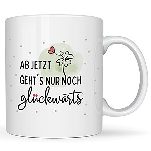 Tasse Glückwärts Spruch Glück Geschenk, Geschenk Frauen Geburtstag