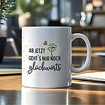 Tasse Glückwärts Spruch Glück Geschenk, Geschenk Frauen Geburtstag