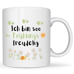 Tasse Frühling Spruch Frühlingsfreudelig Geschenk Geburtstag Freundin Kuestenglueck