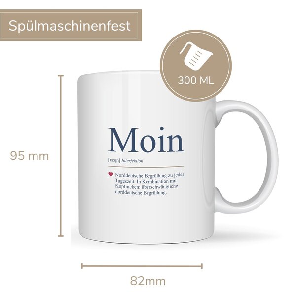 Tasse Moin Geschenk Humor, Geburtstag Maße