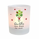 Windlicht Glas Voll Glück Geschenk Freundin Mutmacher Kuestenglueck