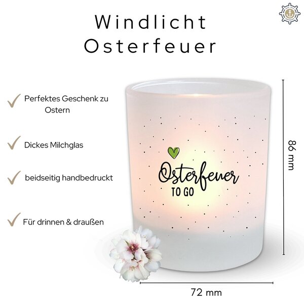 Windlicht Osterfeuer Teelichthalter Ostern Geschenk Deko Kerze Kuestenglueck