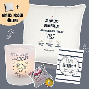 Geschenkset Personalisiert Für Frauen Runder Geburtstag Personalisierbar Kuestenglueck