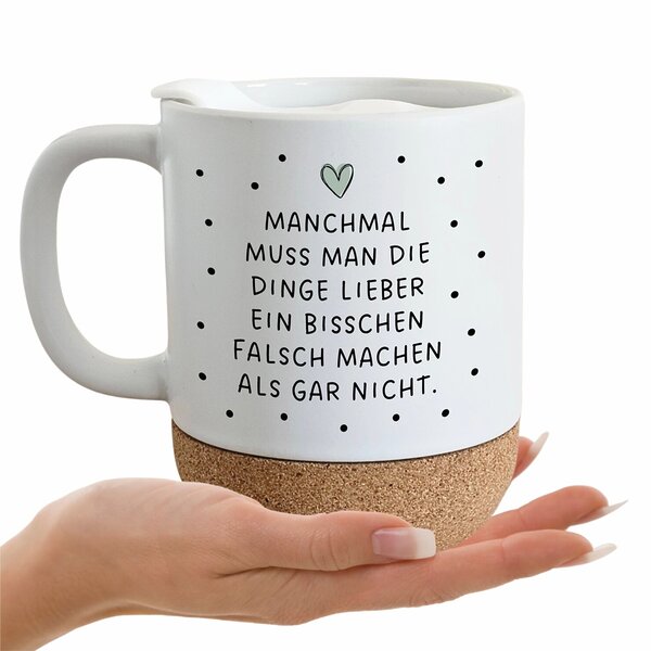 Tasse Kork Leg Los Geschenk, Mutmacher Kuestenglueck2