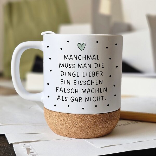 Tasse Kork Leg Los Geschenk, Mutmacher Kuestenglueck9