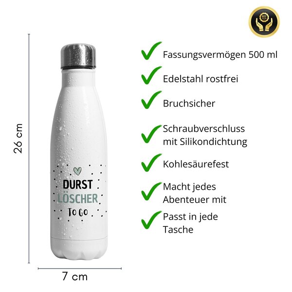 Trinkflasche Durstlöscher To Go Thermosflasche Mit Witzigem Spruch Kuestenglueck2