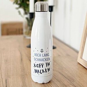 Trinkflasche Nicht Lang Schnacken Mit Spruch Norddeutsch Witzig Thermosflasche Kuestenglueck7